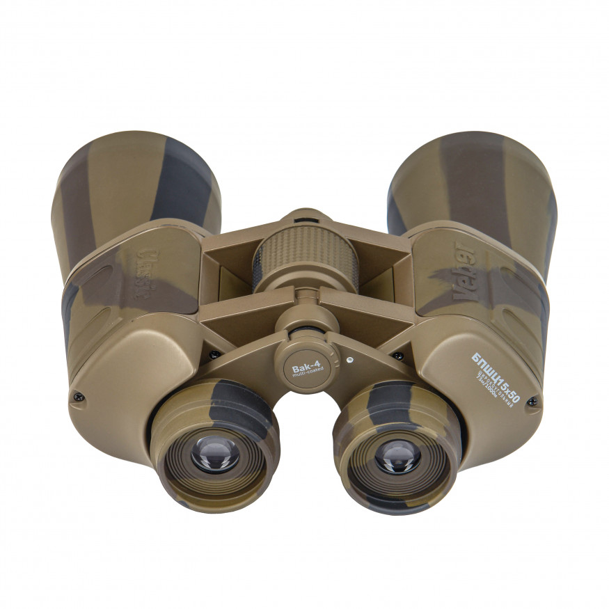 Бинокль Veber Classic БПШЦ 15x50 VRWA широкоугольный, камуфлированный